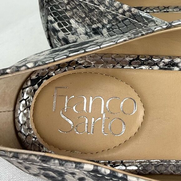 Franco Sarto Ailee Flats Metallic Snakeskin Ballet Flat Sz 6 Square Toe - Picture 5 of 10